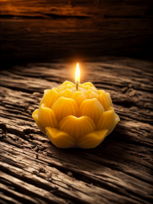 Beeswax Lotus Candle